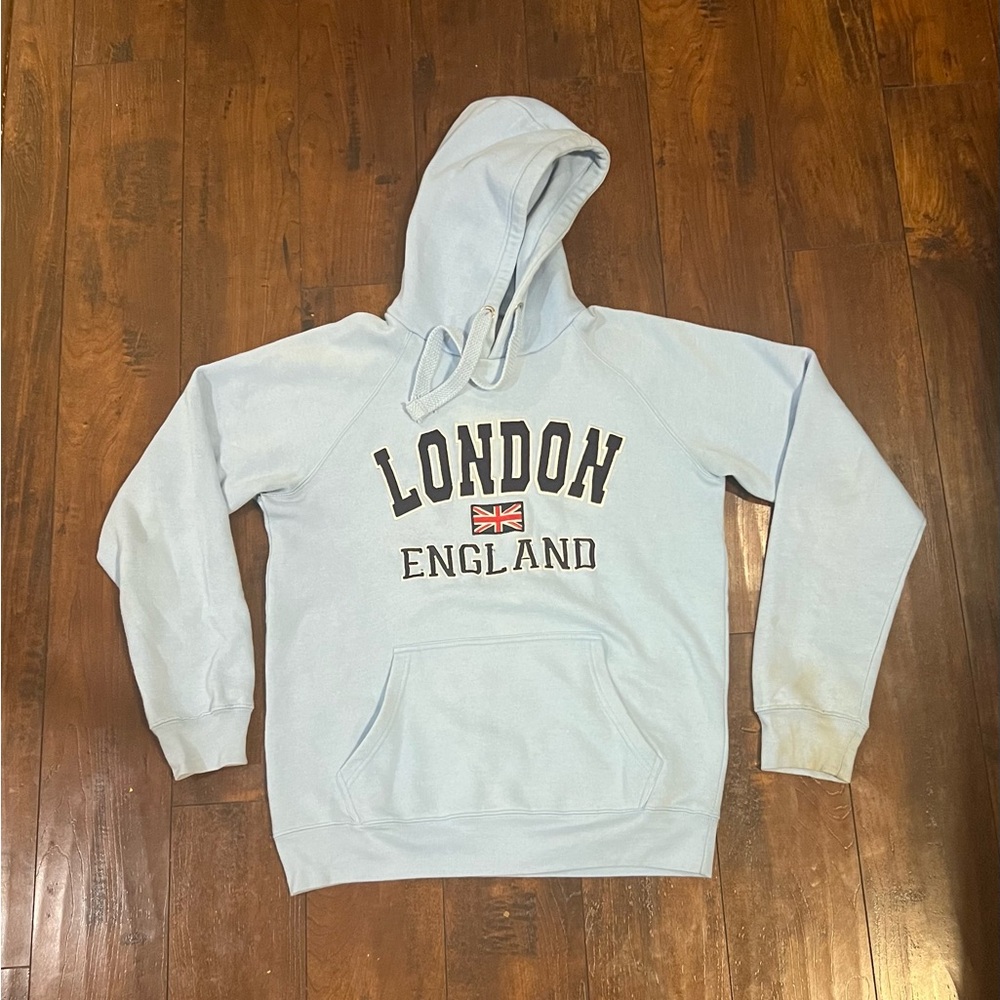 Sky Blue Vintage London England Hoodie